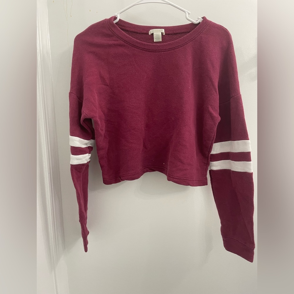 Red sweater with white stripes